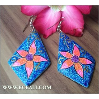 Assorted Color Earrings Fashion Wood Bali